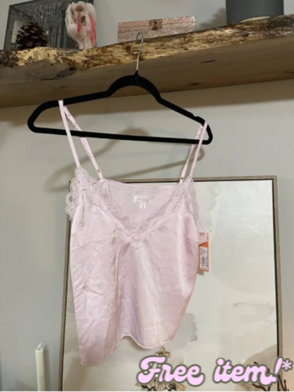 Pink Satin Colsie Lace Crop Cami Women’s Intimates Size XL NWT NEW